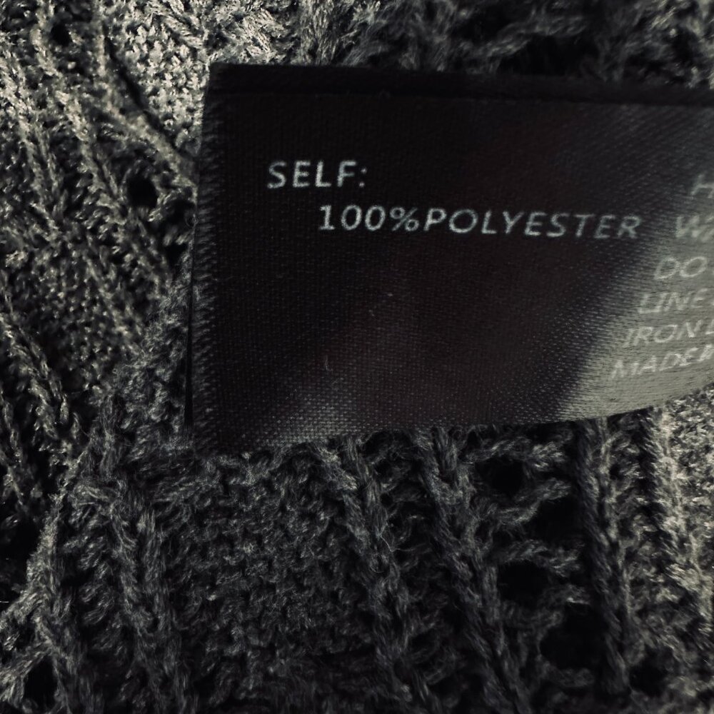 I Joah Open Front Cardigan Sweater Loose Knit Long Sleeve Dark Gray Womens Large - Picture 7 of 7